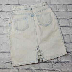 Vintage Acid Wash Denim Mini Skirt by Stefano International Sportswear size 2